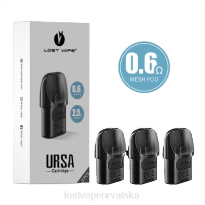 Lost Vape URSA zamjenske mahune | 2,5 ml (pakiranje od 3 komada) crna 0,6 ohma NHVB6 | Lost Vape Review Hrvatska